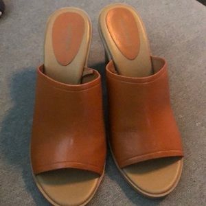 Old Navy, tan mules, size 8
